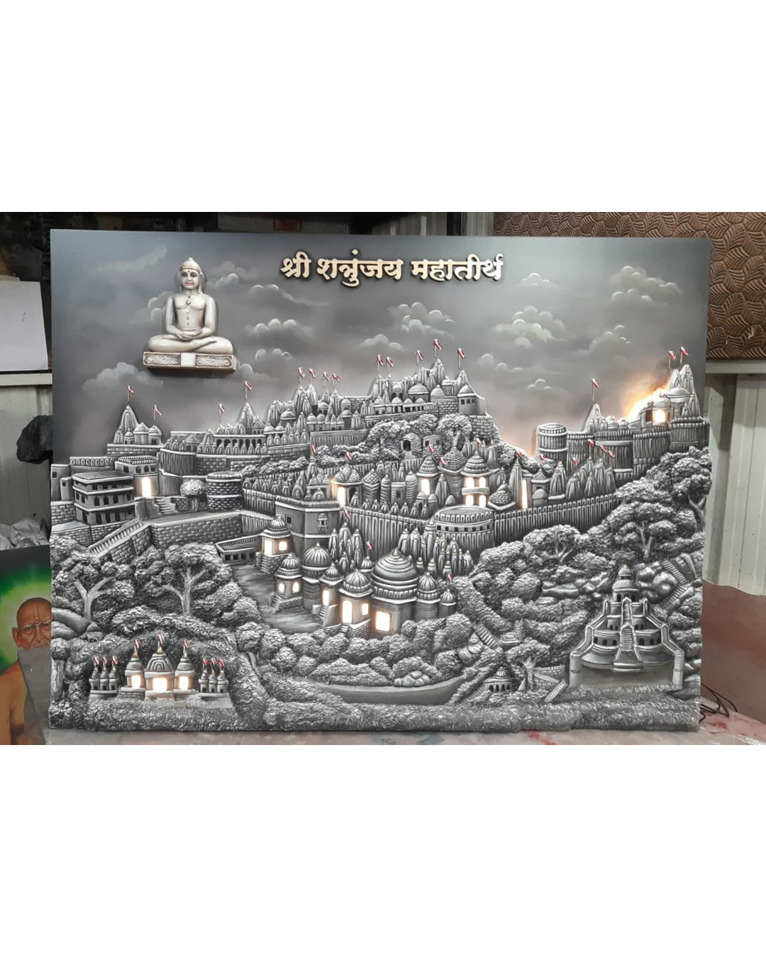 Riddhi Siddhi Art Creations - Square Format Girnar Hilltop Focus Mural